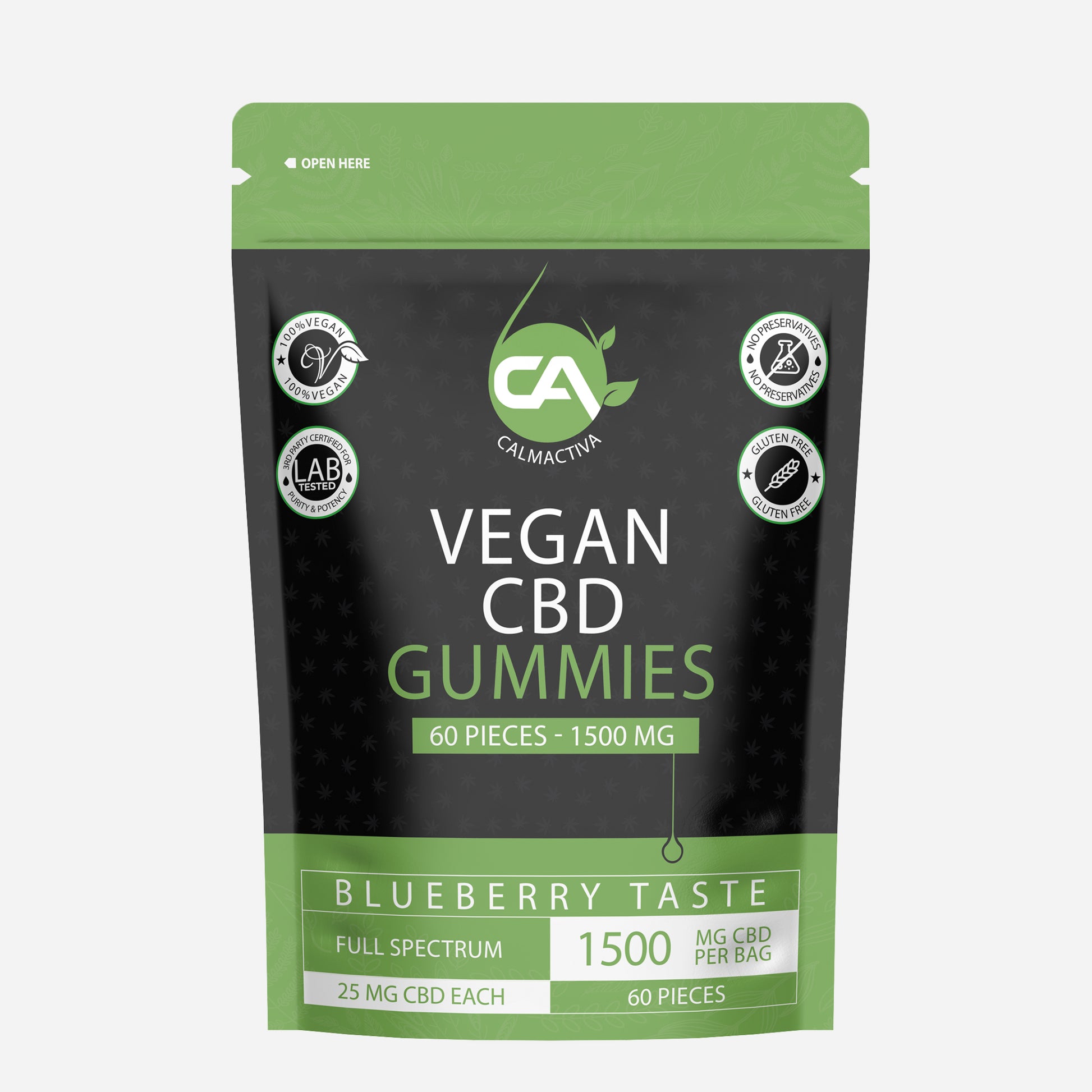 Calmactiva Vegan CBD Gummies 60 p Full Spectrum - CalmActiva