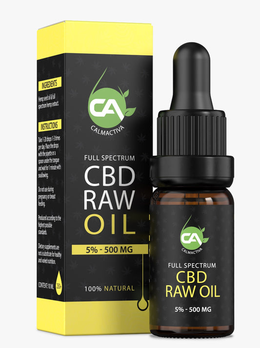 Calmactiva CBD-olie RAW 5% (500 mg) – 10 ml - CalmActiva