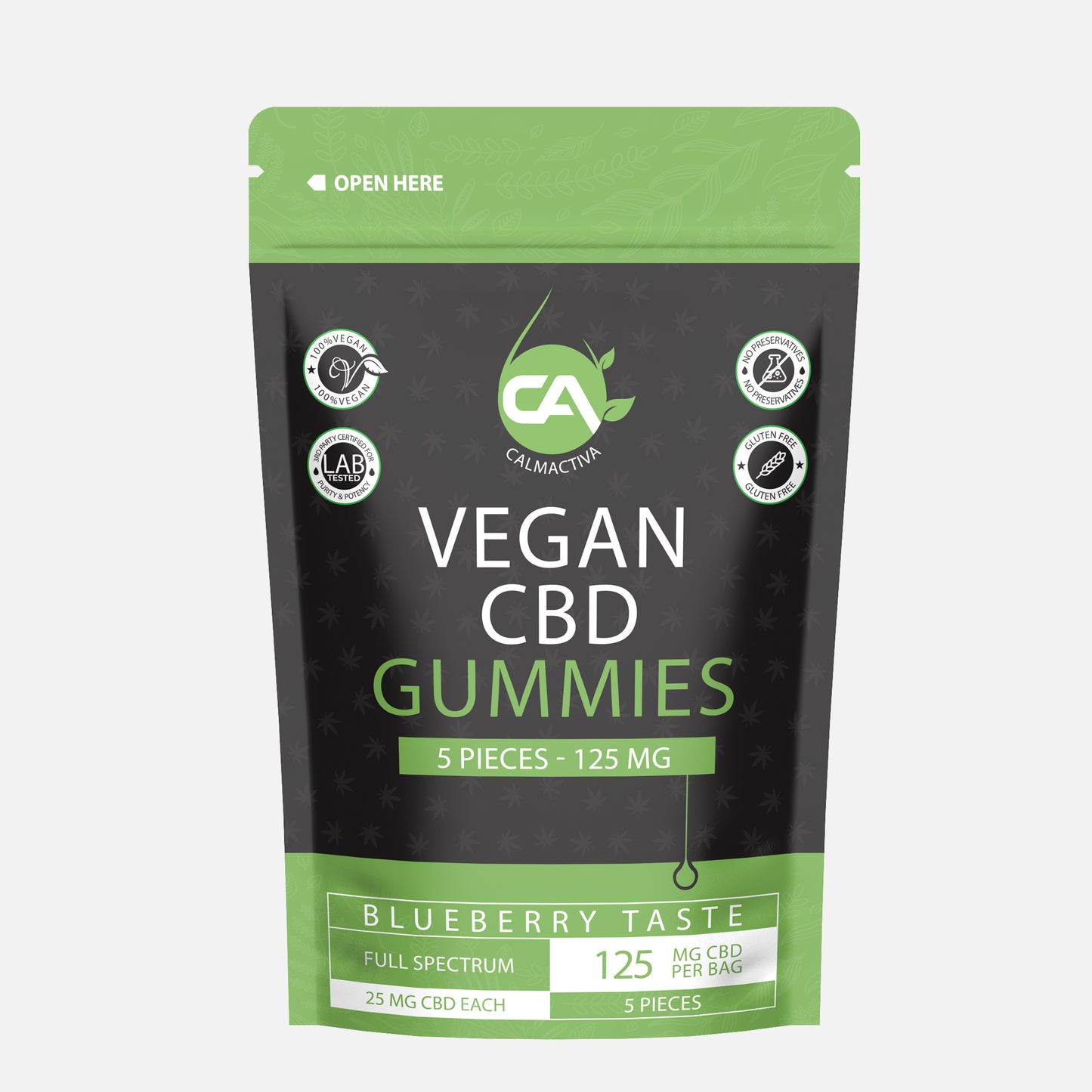 Calmactiva Vegan CBD Gummies 5 p Full Spectrum